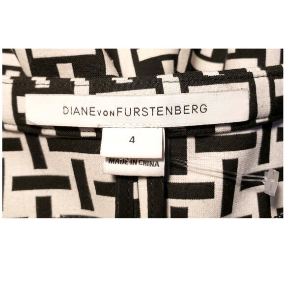 DVF Diane Von Furstenberg A-line Skirt Size-4 Multicolor Black & White - Picture 4 of 9